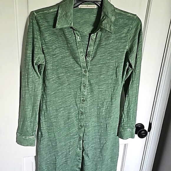 PERUVIAN CONNECTION Women's Long Sleeve Shirt Dress Green XS Lightweight Casual - Picture 5 of 8